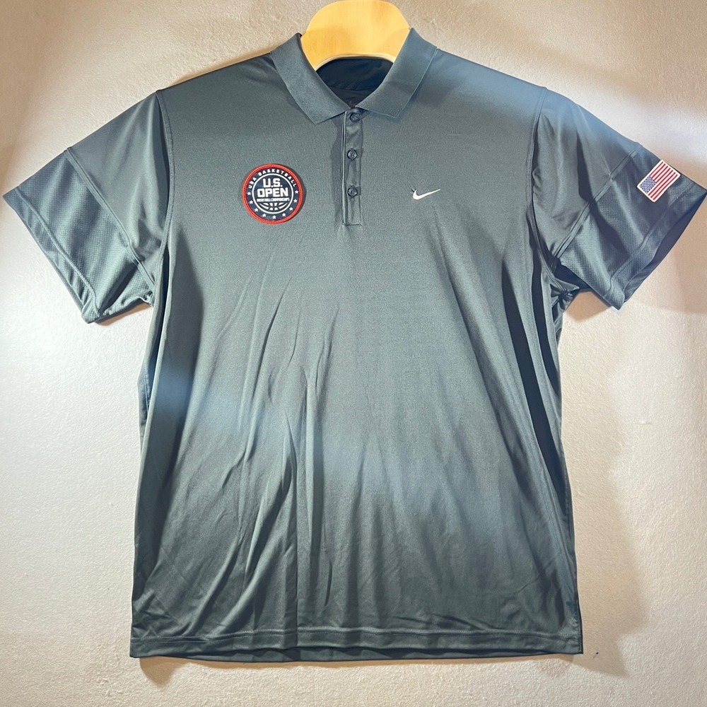 820‎ | Nike Dri-Fit U.S. Open Basketball Championships Polo Grey Mens XXL